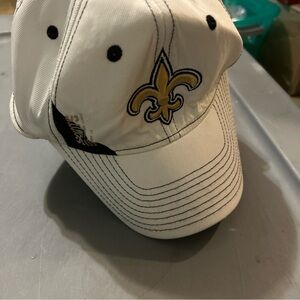Reebok White Baseball Cap with Gold Fleur-de-Lis Accent